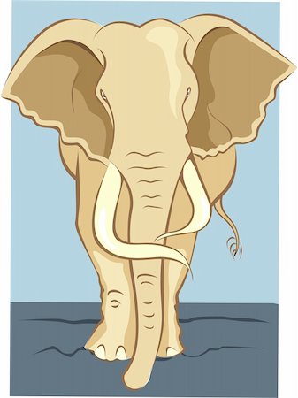 simsearch:400-03949532,k - Illustration of a wild elephant with tusks Fotografie stock - Microstock e Abbonamento, Codice: 400-04015047