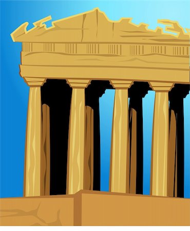 simsearch:400-09089850,k - Illustration of acropolis in blue background Foto de stock - Super Valor sin royalties y Suscripción, Código: 400-04015048