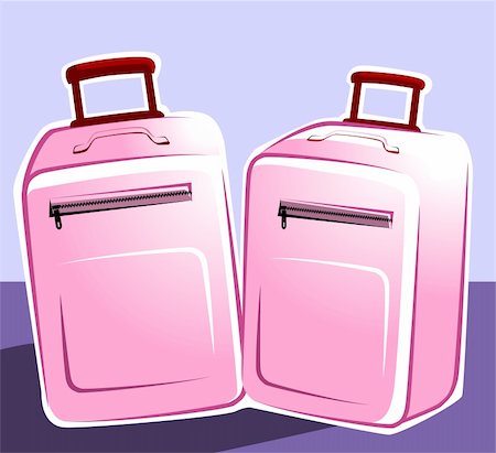 simsearch:400-07046956,k - Illustration of two trolley bags Stock Photo - Budget Royalty-Free & Subscription, Code: 400-04015043