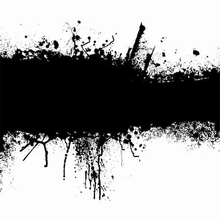 Grunge banner with an inky dribble strip with copy space Foto de stock - Super Valor sin royalties y Suscripción, Código: 400-04015107