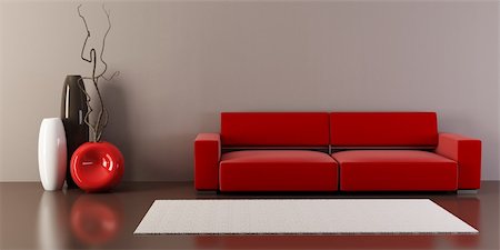 simsearch:400-03964208,k - 3d interior with couch and vases Stockbilder - Microstock & Abonnement, Bildnummer: 400-04015296