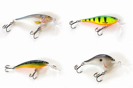 decoy - isolated four kinds of lures Stock Photo - Budget Royalty-Free & Subscription, Code: 400-04015455