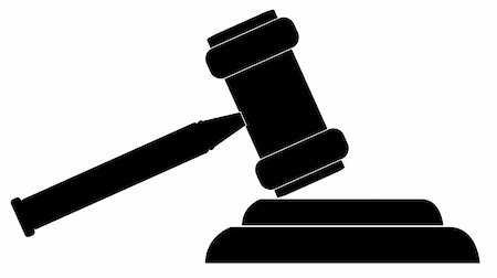 silhouette of gavel - hammer of judge or auctioneer Stock Photo - Budget Royalty-Free & Subscription, Code: 400-04015473