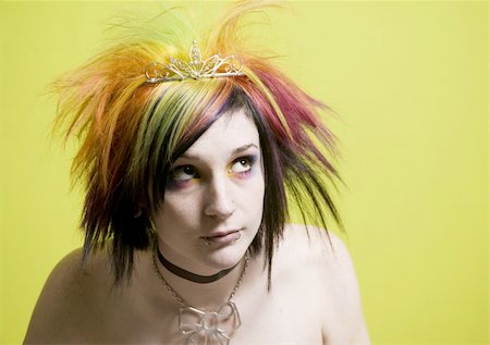 simsearch:400-04015715,k - Close-up of a colorful young punk girl Stock Photo - Budget Royalty-Free & Subscription, Code: 400-04015714