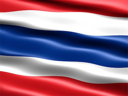 simsearch:400-04016365,k - Flag of Thailand, computer generated illustration with silky appearance and waves Stock Photo - Budget Royalty-Free & Subscription, Code: 400-04016366