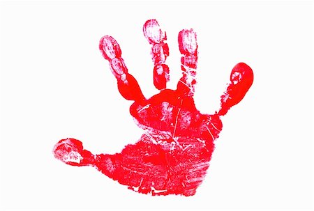 Red Hand Print Isolated on White Background Stock Photo - Budget Royalty-Free & Subscription, Code: 400-04016574