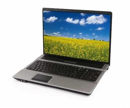 simsearch:400-08997106,k - notebook with canola field on white, natural shadow in front, photo inside is my property Stock Photo - Budget Royalty-Free & Subscription, Code: 400-04016666