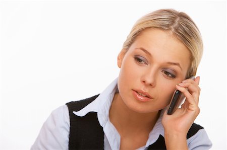 simsearch:400-04164036,k - Young business woman is talking by cell phone Foto de stock - Super Valor sin royalties y Suscripción, Código: 400-04016790