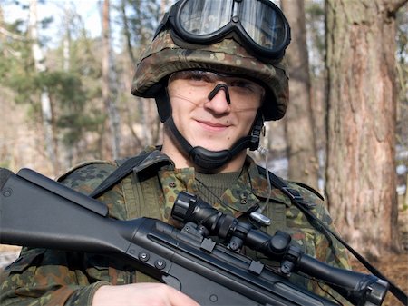 dragunov (artist) - The portrait of the germany soldier with rifle Stock Photo - Budget Royalty-Free & Subscription, Code: 400-04017209