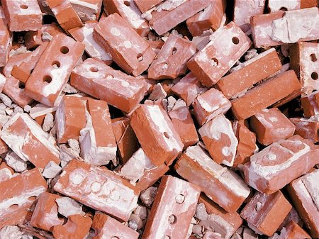 Pile of bricks from a torn down building.  35mm film scan. Stock Photo - Budget Royalty-Free & Subscription, Code: 400-04017262