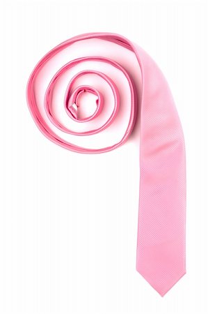 The pink tie braided by a spiral on a white background Photographie de stock - Aubaine LD & Abonnement, Code: 400-04017407