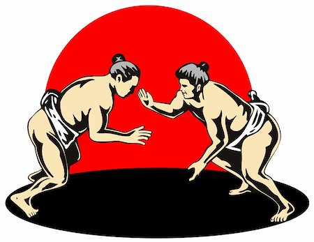 sumo wrestler - Illustration on the Japanese sport of sumo wrestling Stock Photo - Budget Royalty-Free & Subscription, Code: 400-04017492