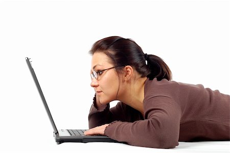 woman working on laptop #21 Foto de stock - Super Valor sin royalties y Suscripción, Código: 400-04017628