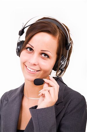 Call center operator with headset Stock Photo - Budget Royalty-Free & Subscription, Code: 400-04017970