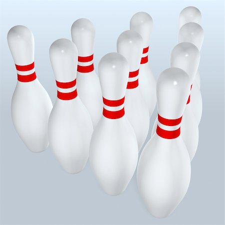 simsearch:400-05163136,k - bowling pins on blue background Stockbilder - Microstock & Abonnement, Bildnummer: 400-04018008