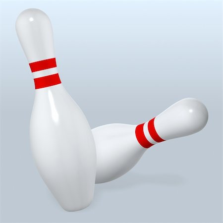 simsearch:400-05163136,k - two bowling pins falling on blue background Stockbilder - Microstock & Abonnement, Bildnummer: 400-04018009