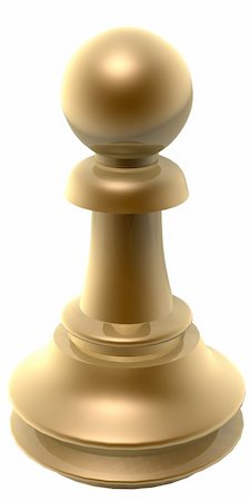 simsearch:640-01351370,k - 3d golden pawn of chess Stock Photo - Budget Royalty-Free & Subscription, Code: 400-04018067