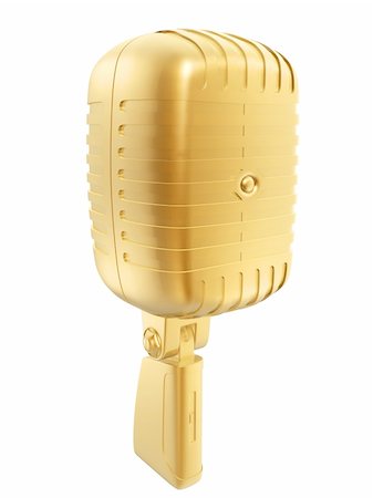 simsearch:400-03933791,k - 3d golden microphone isolated on white background Stock Photo - Budget Royalty-Free & Subscription, Code: 400-04018062