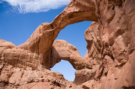 simsearch:845-03463700,k - Double Arch - Rock formation in Arches National Park in Utah, USA Stock Photo - Budget Royalty-Free & Subscription, Code: 400-04018114