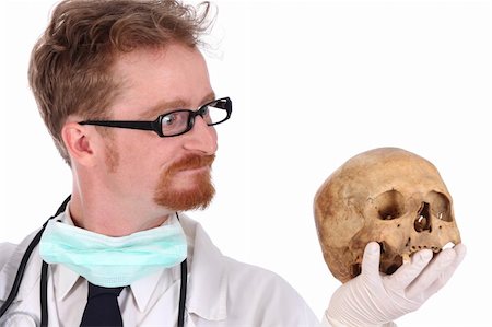 simsearch:700-00150546,k - Details doctor with skull on white background Stock Photo - Budget Royalty-Free & Subscription, Code: 400-04018388