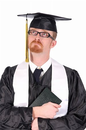 graduation a young man cry on white background Stock Photo - Budget Royalty-Free & Subscription, Code: 400-04018394