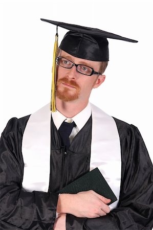 graduation a young man cry on white background Photographie de stock - Aubaine LD & Abonnement, Code: 400-04018393