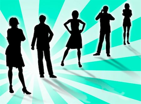 simsearch:400-04017214,k - Business people silhouettes in different poses and attitudes Stockbilder - Microstock & Abonnement, Bildnummer: 400-04018447