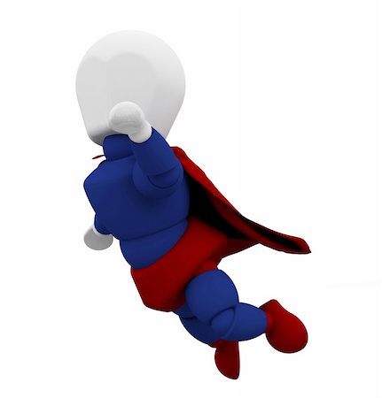 superman - 3D render of caped superhero Stock Photo - Budget Royalty-Free & Subscription, Code: 400-04018690