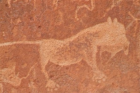 Rock engraving of an African lion, Twyfelfontein archaeological site, Namibia Stock Photo - Budget Royalty-Free & Subscription, Code: 400-04018934