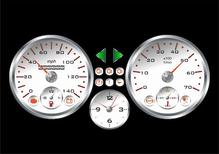 simsearch:400-08340626,k - White dashboard of a sport car over black background Stock Photo - Budget Royalty-Free & Subscription, Code: 400-04019315