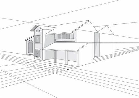 vector outline stroke file of building plan design Stock Photo - Budget Royalty-Free & Subscription, Code: 400-04019435