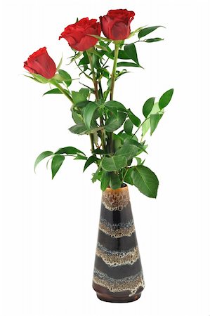 simsearch:400-05033064,k - roses in vase - pure white background Foto de stock - Royalty-Free Super Valor e Assinatura, Número: 400-04019936