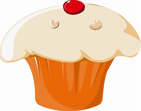 simsearch:400-05079087,k - Illustration of a piece of cake with chocolate and cherry Fotografie stock - Microstock e Abbonamento, Codice: 400-04010198