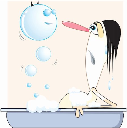 A man is taking bath and looking at a big bub .. Stock Photo - Budget Royalty-Free & Subscription, Code: 400-04010292