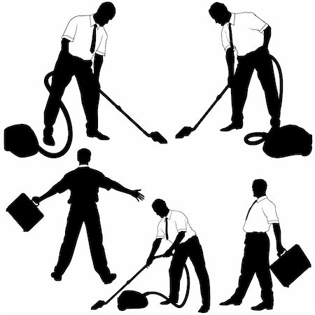 Business Silhouettes 27 - Business Cleaning - illustrations as vector. Stock Photo - Budget Royalty-Free & Subscription, Code: 400-04010656