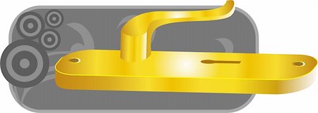 simsearch:400-05191448,k - Illustration of a golden handle door lock Stock Photo - Budget Royalty-Free & Subscription, Code: 400-04010889
