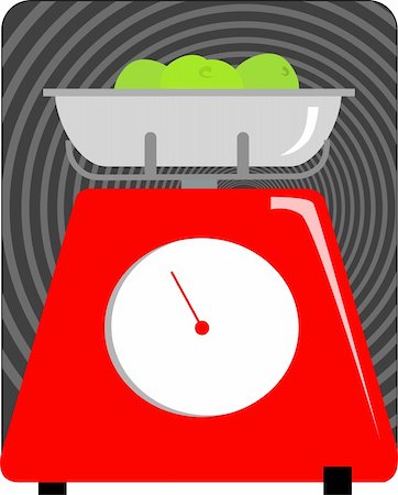 Illustration of a kitchen weighing machine Stock Photo - Budget Royalty-Free & Subscription, Code: 400-04010900