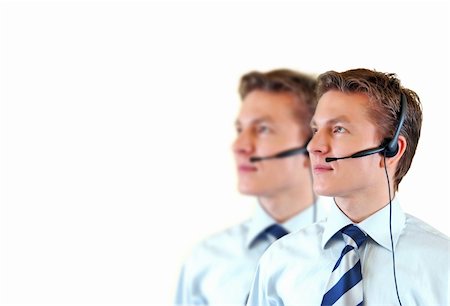 simsearch:400-04129170,k - Male customer support service with blury image on the background Fotografie stock - Microstock e Abbonamento, Codice: 400-04011141