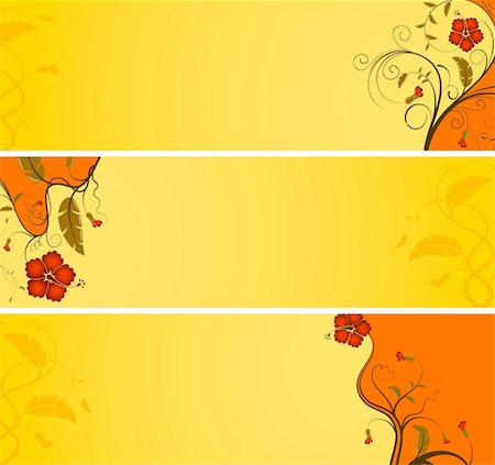 simsearch:400-05287751,k - Three variant flower banner with wave, element for design, vector illustration Foto de stock - Super Valor sin royalties y Suscripción, Código: 400-04011590