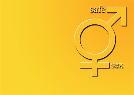 sex symbol 7 of 7 - male and female with safe sex text Photographie de stock - Aubaine LD & Abonnement, Code: 400-04011874