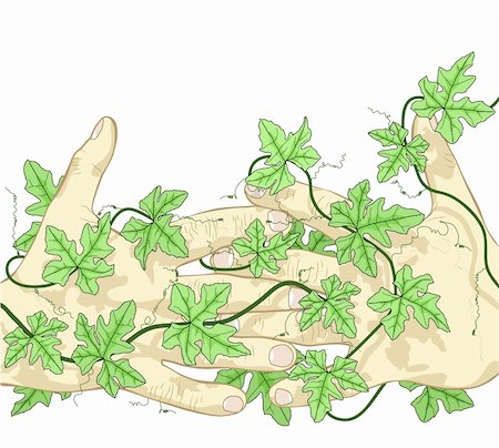 simsearch:400-04397952,k - Fully editable vector illustration of hands and vines Fotografie stock - Microstock e Abbonamento, Codice: 400-04012007