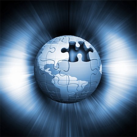 puzzle world - Jigsaw globe on abstract background Stock Photo - Budget Royalty-Free & Subscription, Code: 400-04012188