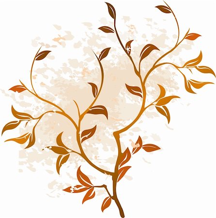 fall floral backgrounds - A vector illustration of a floral grunge background Stock Photo - Budget Royalty-Free & Subscription, Code: 400-04012225