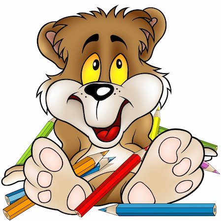 simsearch:400-04162983,k - Sweet Bear and Crayons - detailed cartoon illustration as vector Foto de stock - Super Valor sin royalties y Suscripción, Código: 400-04012669