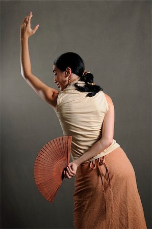 pictures of the traditional dance in spain - Portrait of hispanic flamenco dancer in traditional pose with fan Stock Photo - Budget Royalty-Free & Subscription, Code: 400-04013295