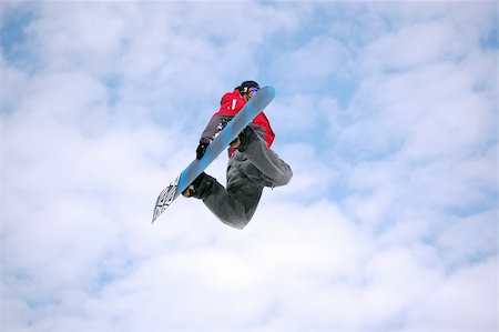 fatbob (artist) - snowboarder twist jumping on big-air, training for contest Stock Photo - Budget Royalty-Free & Subscription, Code: 400-04013662