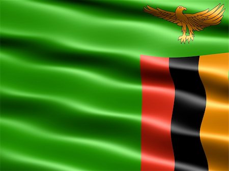 simsearch:400-05725938,k - Flag of Zambia, computer generated illustration with silky appearance and waves Photographie de stock - Aubaine LD & Abonnement, Code: 400-04013765
