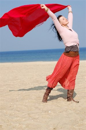 woman on the beach Stock Photo - Budget Royalty-Free & Subscription, Code: 400-04013947