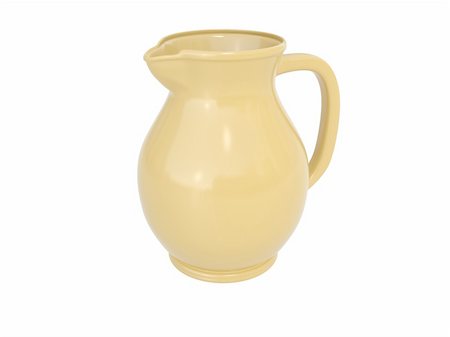 3d scene of the ceramic pitcher on white background Photographie de stock - Aubaine LD & Abonnement, Code: 400-04013997