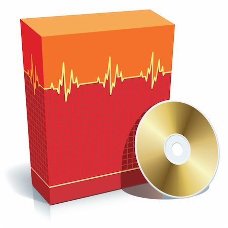 Red blank 3d box with medical software and CD. Stock Photo - Budget Royalty-Free & Subscription, Code: 400-04024141